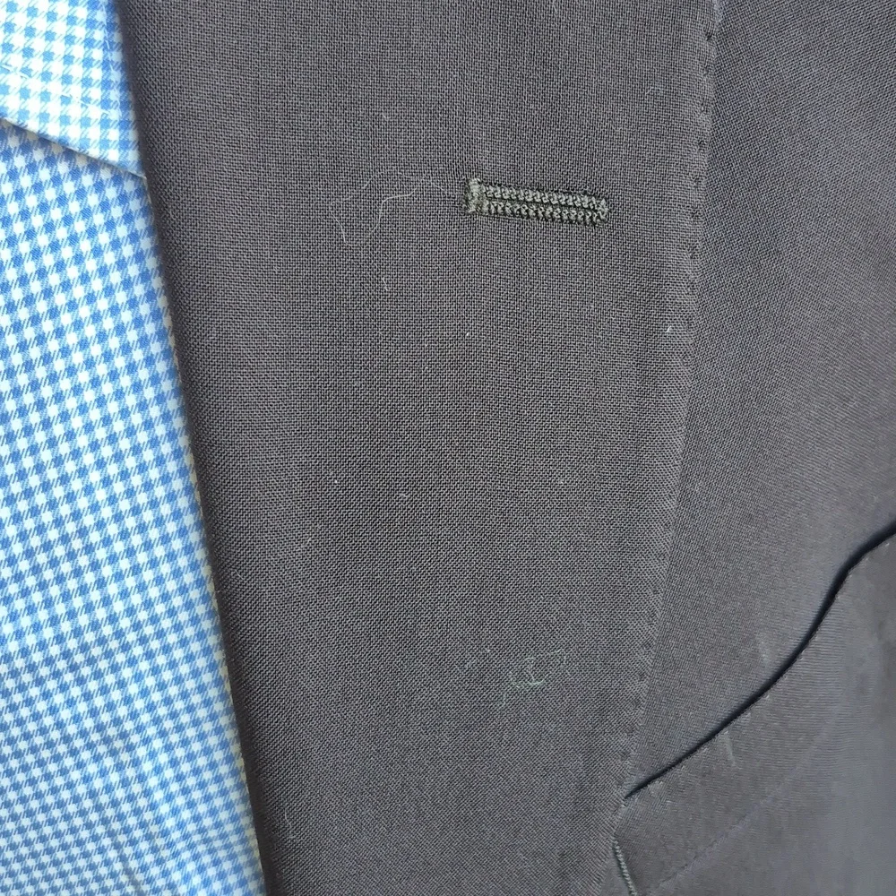 LOUIS VUITTON Uniformes Portugal Solid Dark‎ Brown Wool 44 L Mens Sport Coat